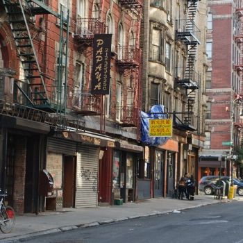 Sanitizing in Lower East Side, NYC