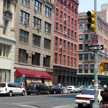 Sanitizing in Tribeca, NYC