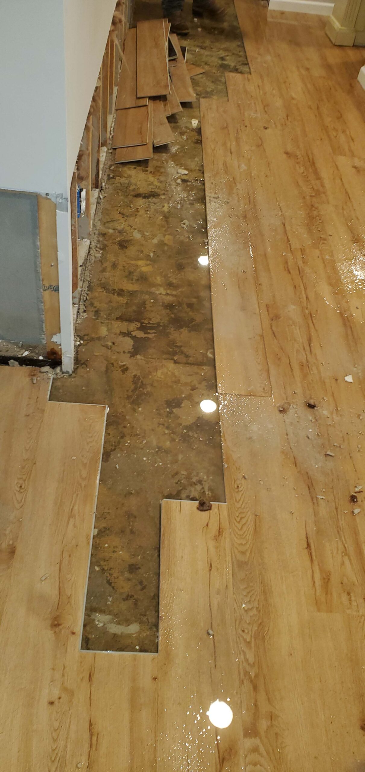 water damage wood flooring in plainview, ny 11803