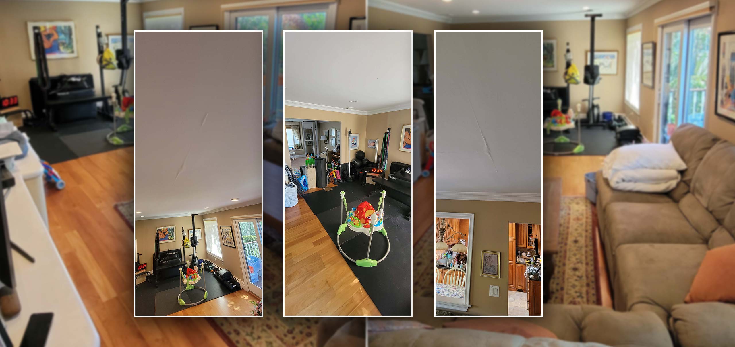 water damage in the living room dix hills ny