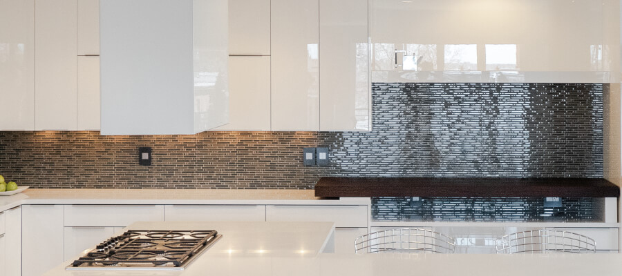 tile backsplash and countertop